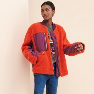 NWT Free People Oversized Size M Orange and Purple Women's Jacket